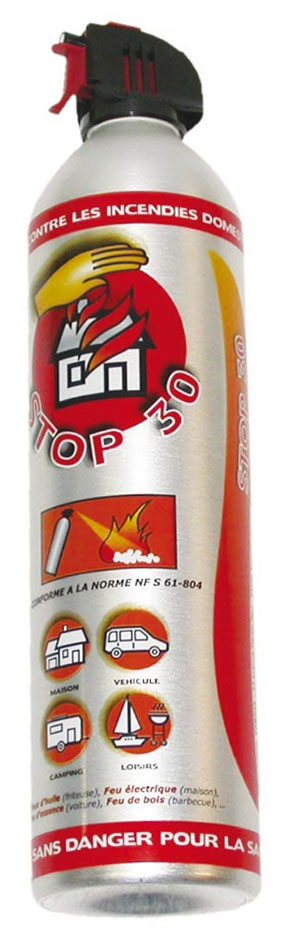 Aerosol à fonction extinctrice conforme à la norme NFS 61804