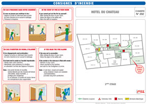 Plan de chambre format A4 avec consignes