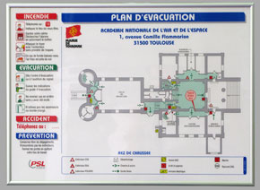 Plan d'évacuation avec consignes format A3 encadré