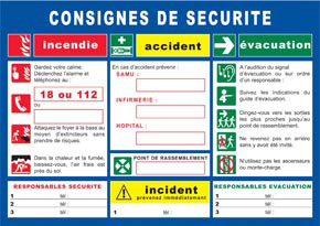 Consignes de sécurité générales format A3