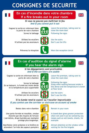 Consignes hôtel 2 langues format A4