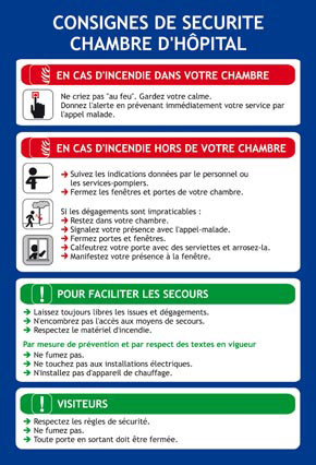 Consignes spécifiques chambre hôpital