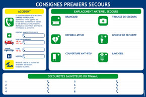 Consignes spécifiques premiers secours